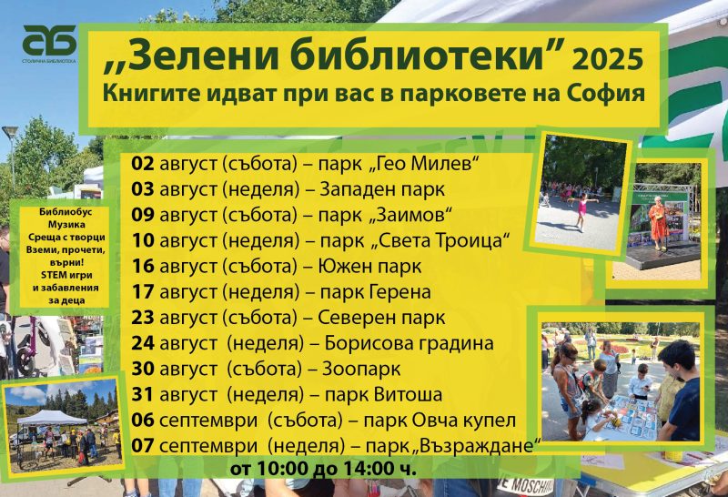 „Зелени библиотеки“ в парковете на София