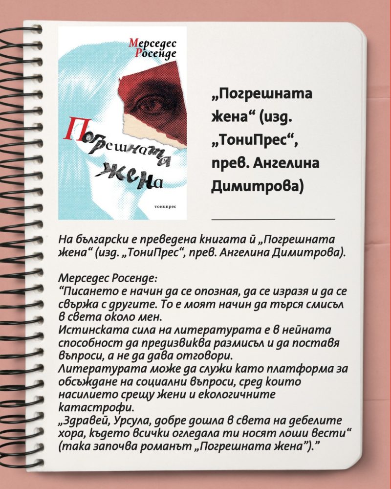 Представяне на „Погрешната жена“ от Мерседес Росенде